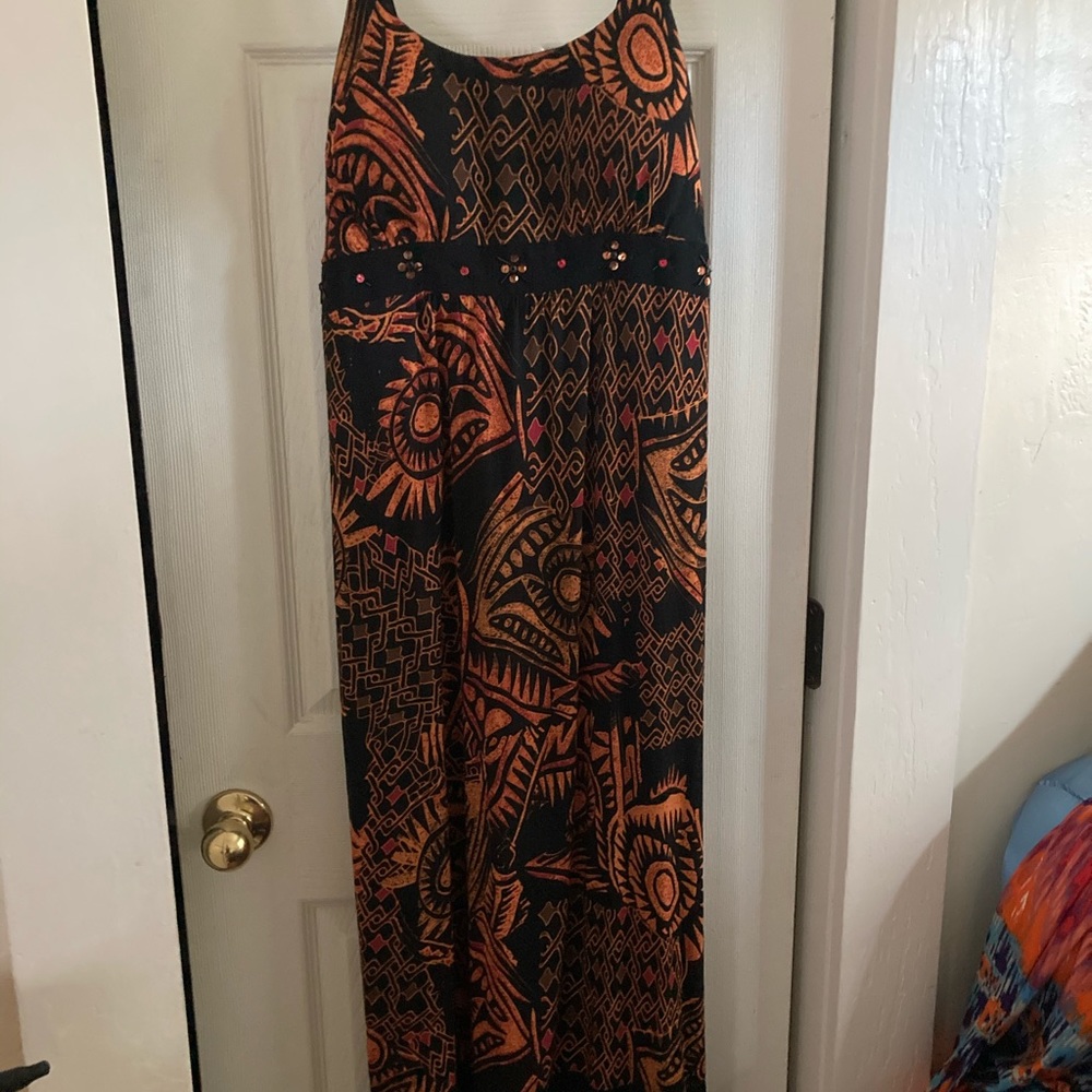 Black and Orange maxi dress